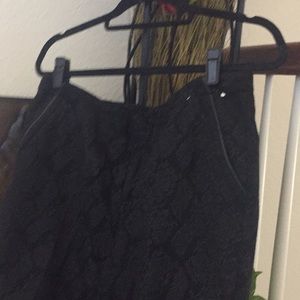 Topshop Wool Damask Print Trousers 12 Black